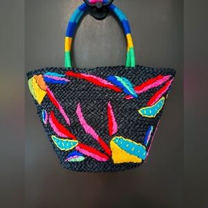 NWT Colorful Woven Tote Bag